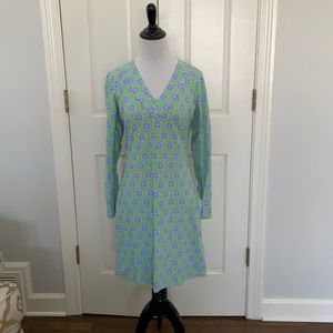 IBKuhl dress - geometric print with mesh long sleeves!